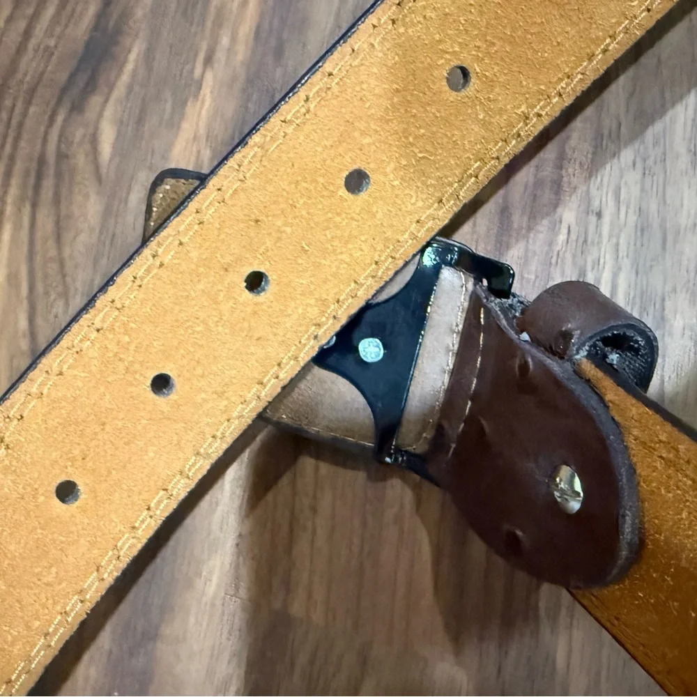 Original Genuine Ostrich Belt Square Buckle
